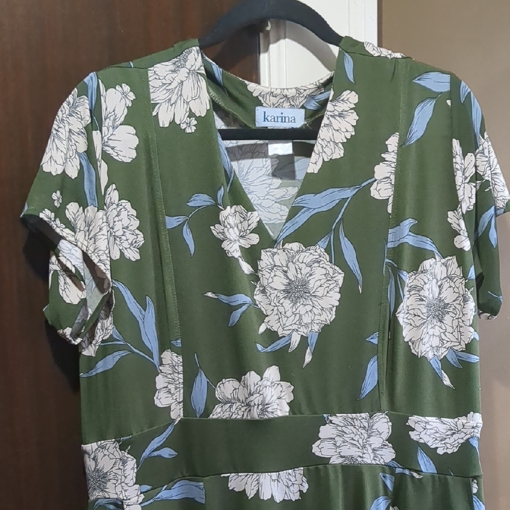 Karina Green Floral Dress